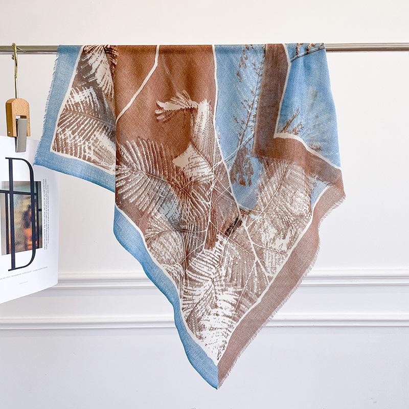 100% cashmere women s heavy square scarf light luxury cashmere silk scarf printing craftsmanship high-end scarf atmosphere accessories 66