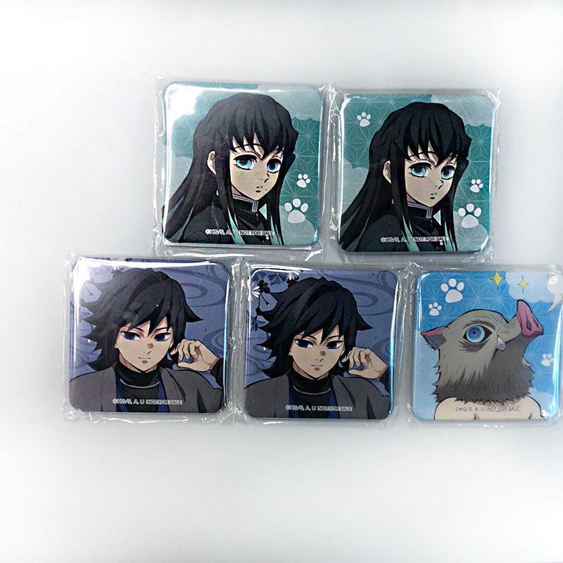 Demon Slayer Square Badge: Minamiya Candy Kuji B Prize - Muichiro, Mitsuri, Giyu, Kyoujuro