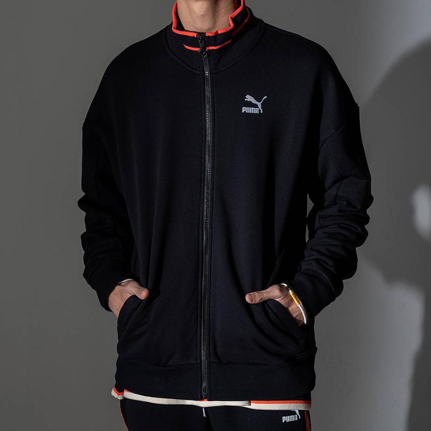 Puma TFS Stand Collar Zip-Up Casual Sport Jacket Men Outerwear Black 597343-01