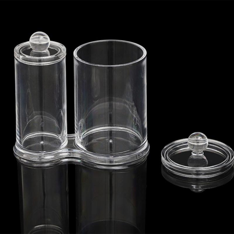 Multipurpose Clear Acrylic Storage Container Set With Lids Qtip Dispenser For Vanity Bathroom Countertop Organization