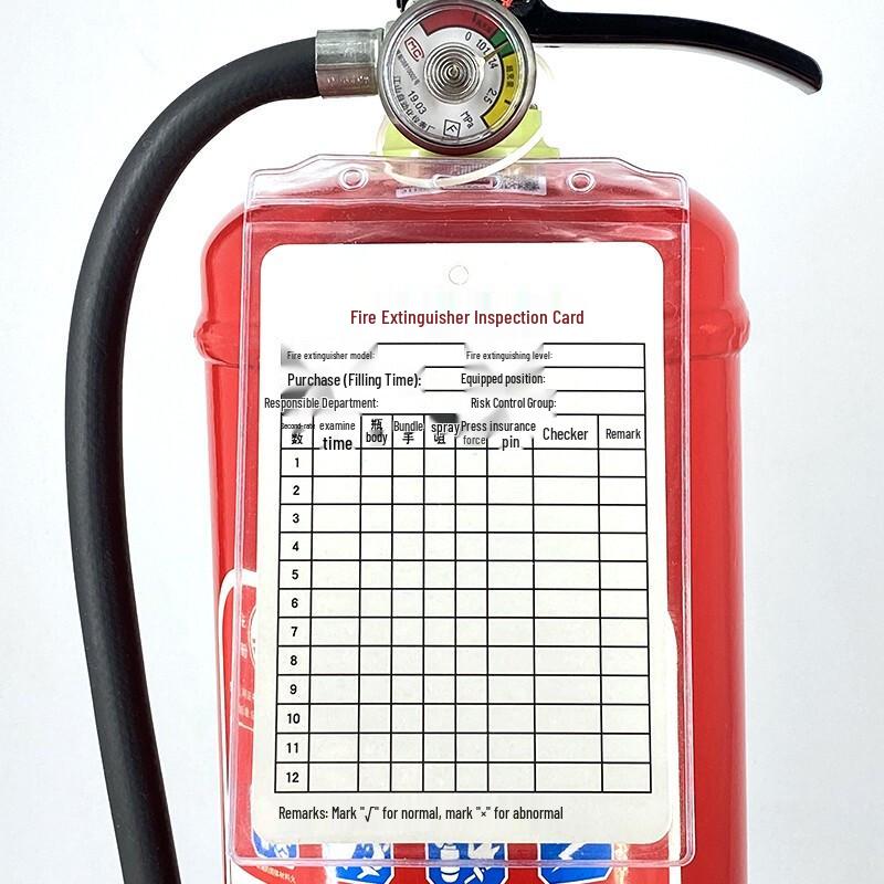 Fire Extinguisher Inspection Record Card Kit