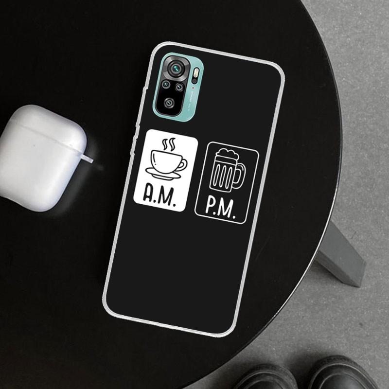 Coffee Wine Cup Phone Case For Xiaomi 12 11T 10 9 Redmi Note 10 10S Pro Redmi 9 9A 8 Transparent Phone Cover