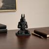 baizihuahu Anubis Figurine, 3D Printed Egyptian God Statue Meditating with Heart Hands, Mythical Desk Decor for Home Office, Collectible Gift