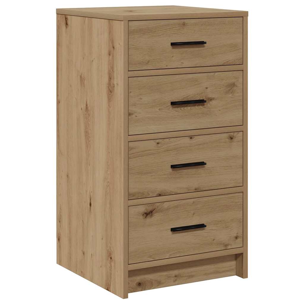 Makeup Table with Drawers 3 pcs Artisan Oak Wood Based Material