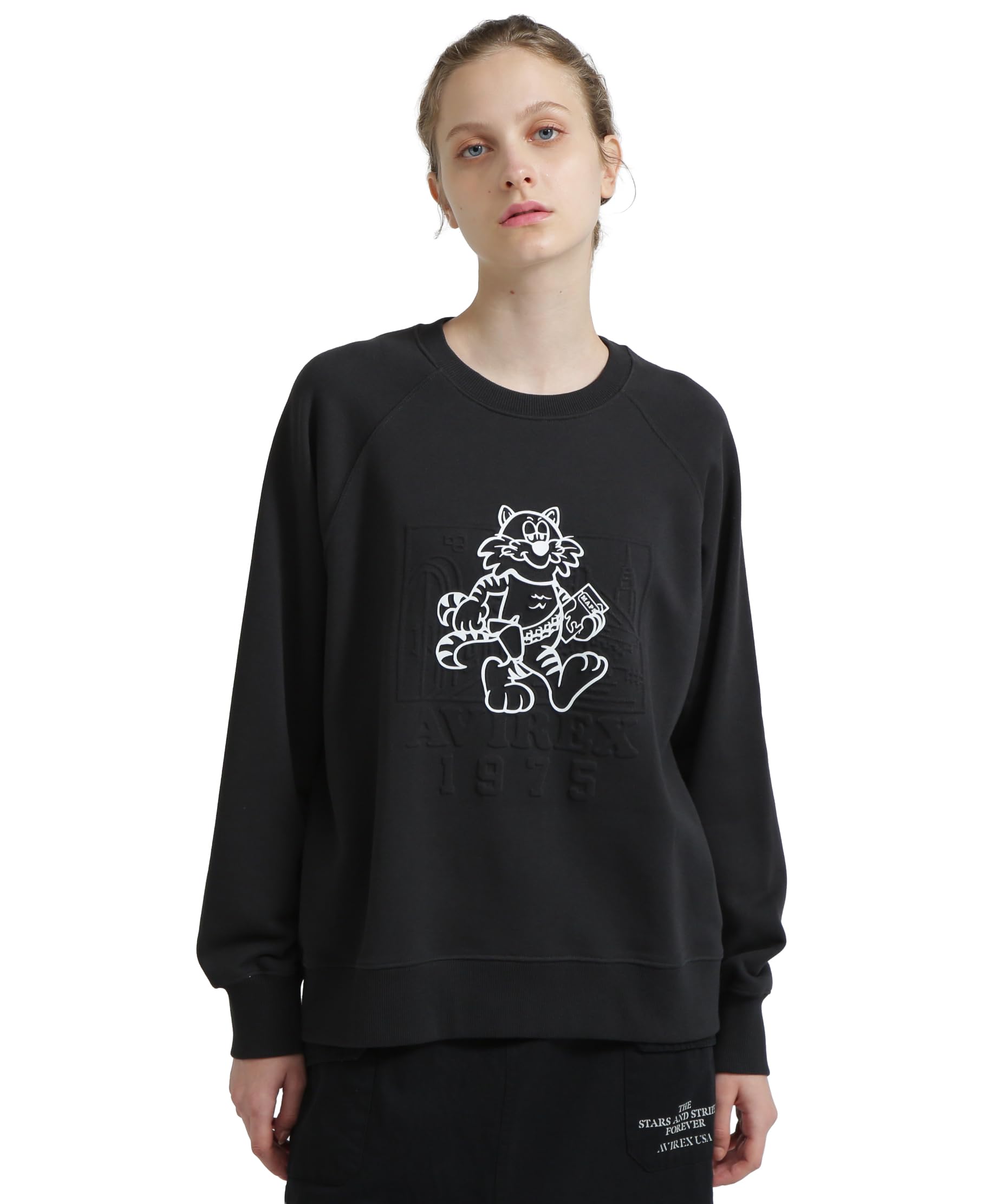 AVIREX EMBOSS TOMCAT SWEAT black