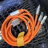 Cavo di Ricarica Rapida Tre-in-Uno in Lega di Zinco da 120W 6A con Luce
