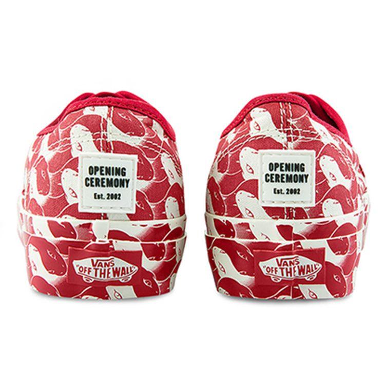 Opening Ceremony x Vans Authentic Snake Checker Unisex Sneakers Red True-White VN0A348A43Z