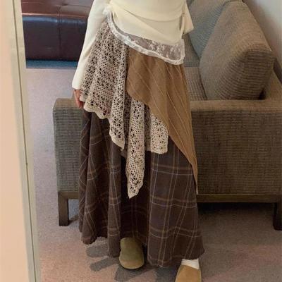 Asymmetrical Skirts Women Midi Gothic High Street Y2k Irregular Fashion Aesthetic Mujer Faldas Casual Punk Style Patchwork Retro