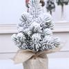 Snow Dusted Christmas Tree Desk Decoration With Wood 20cm Height For Living Room Bedroom Tabletop Decoration
