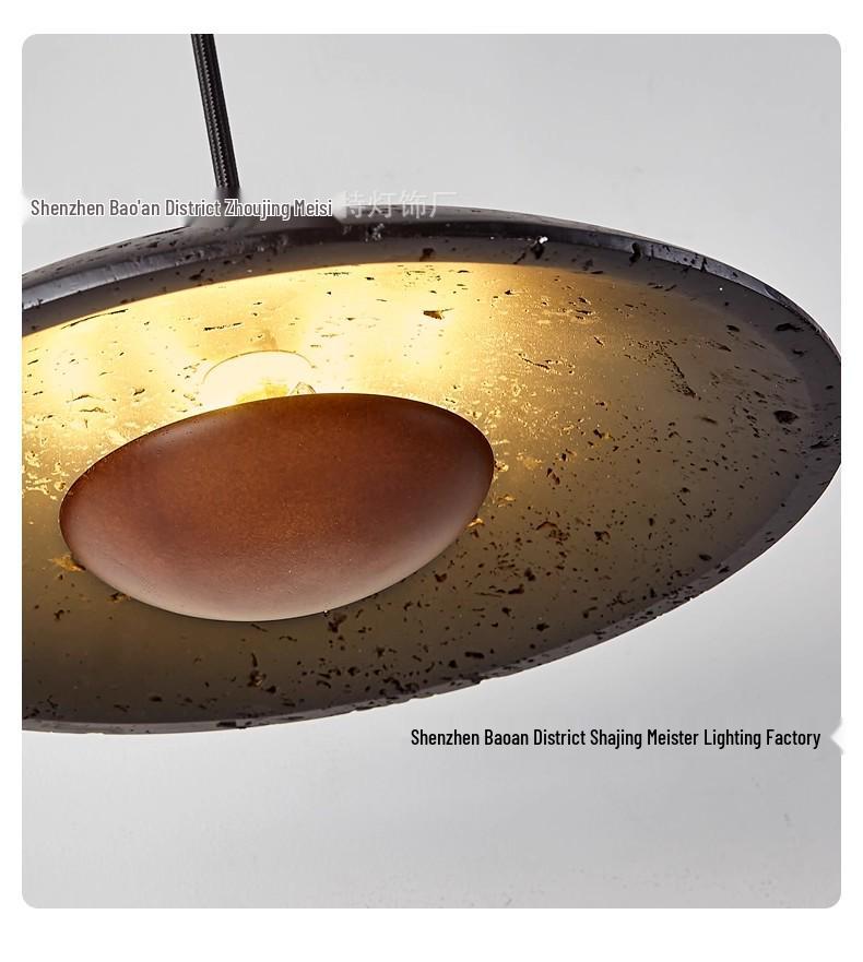 Mid-century Wabi-sabi Travertine Pendant Light for Dining & Bedrooms