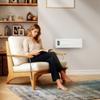 2000W Ceramic Electric Heater with Fan, Adjustable Thermostat, Wall Mounted - White