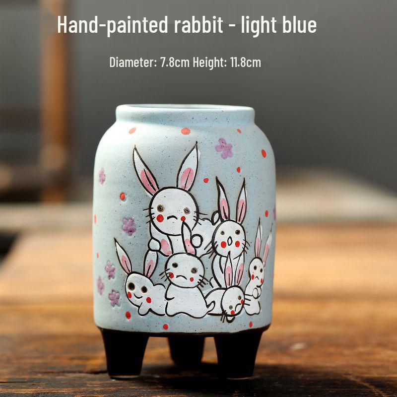 Creative Cartoon Frog and Bird Ceramic Plant Pot – Unique Gardening Decor