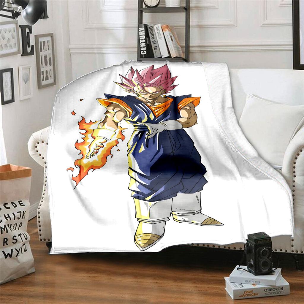 1PC Son Goku Print Flannel Blanket, High quality All Seasons, Home Decor, Warmth and Comfort, Perfect for Christmas Gifts