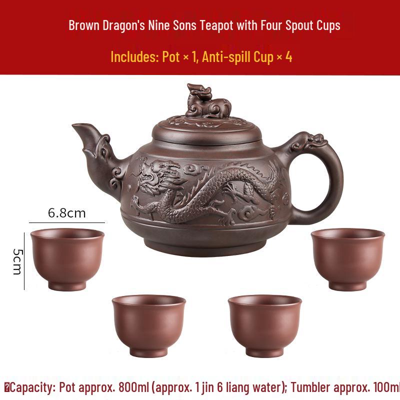Large Yixing Zisha Handmade Ceramic Teapot for Kung Fu Tea