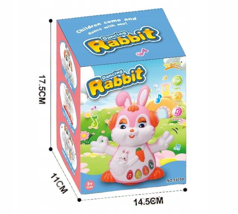 Interactive Educational Musical Rabbit Plays, Dances, Sings, Walks, Lights Up