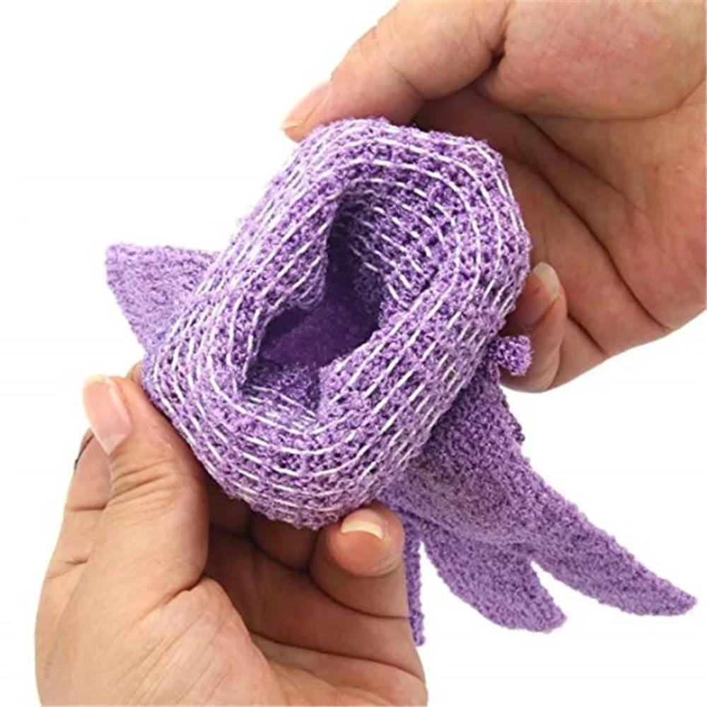 Five Fingers Bath Gloves Reversible Exfoliating Shower Body Scrub Gloves Cleansing Tools Bath Towel Bath Products Back Scrub