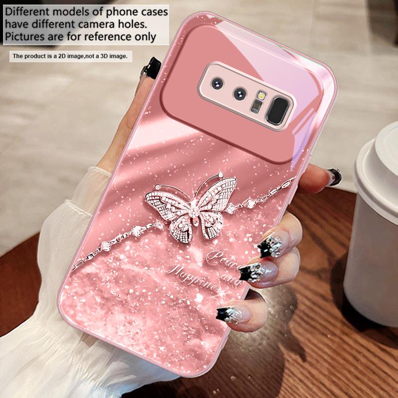 An elegant blue butterfly For Samsung M02 12 Note 8 9 10 20 A 01 A02 A03 Core 04 05 06 10 12 13 14 15 A16 glass Ultra phone case