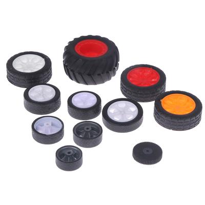 10 szt. Koła do PC Zabawki Gumowe Obręcze Opony DIY Mini Technologia 4WD Kolorowe Opony Otwór