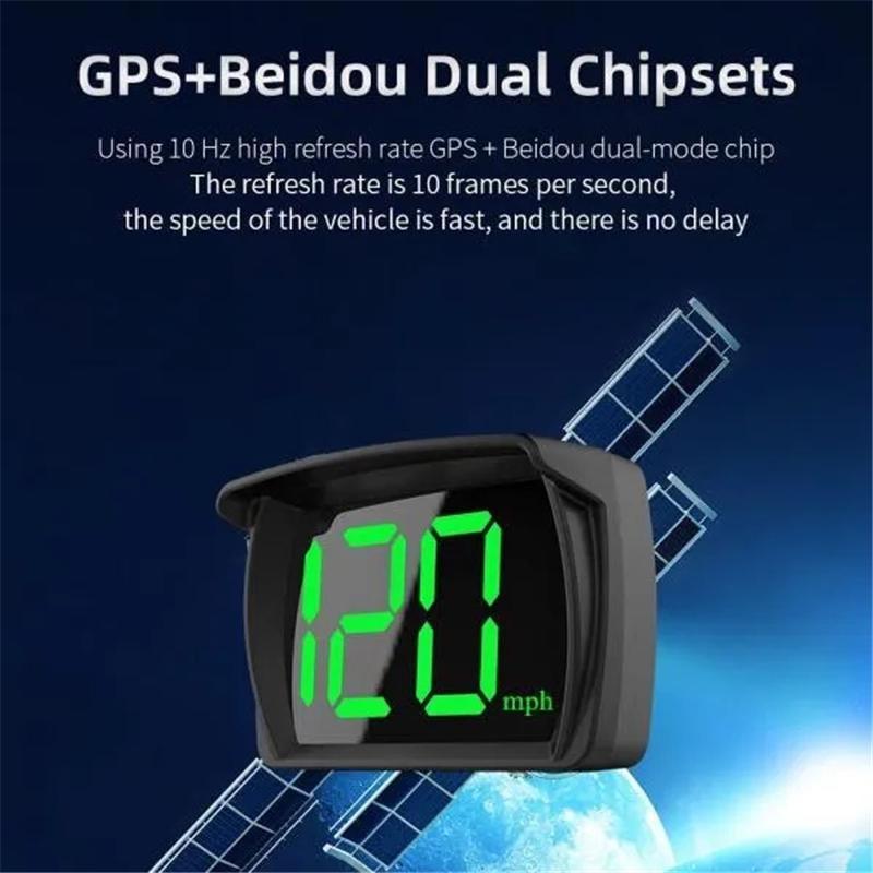 Vitezometru digital GPS Monitor HUD pentru mașină Afișare Head Up Display Beidou Dual Chips Indicator de viteză MPH Km/h