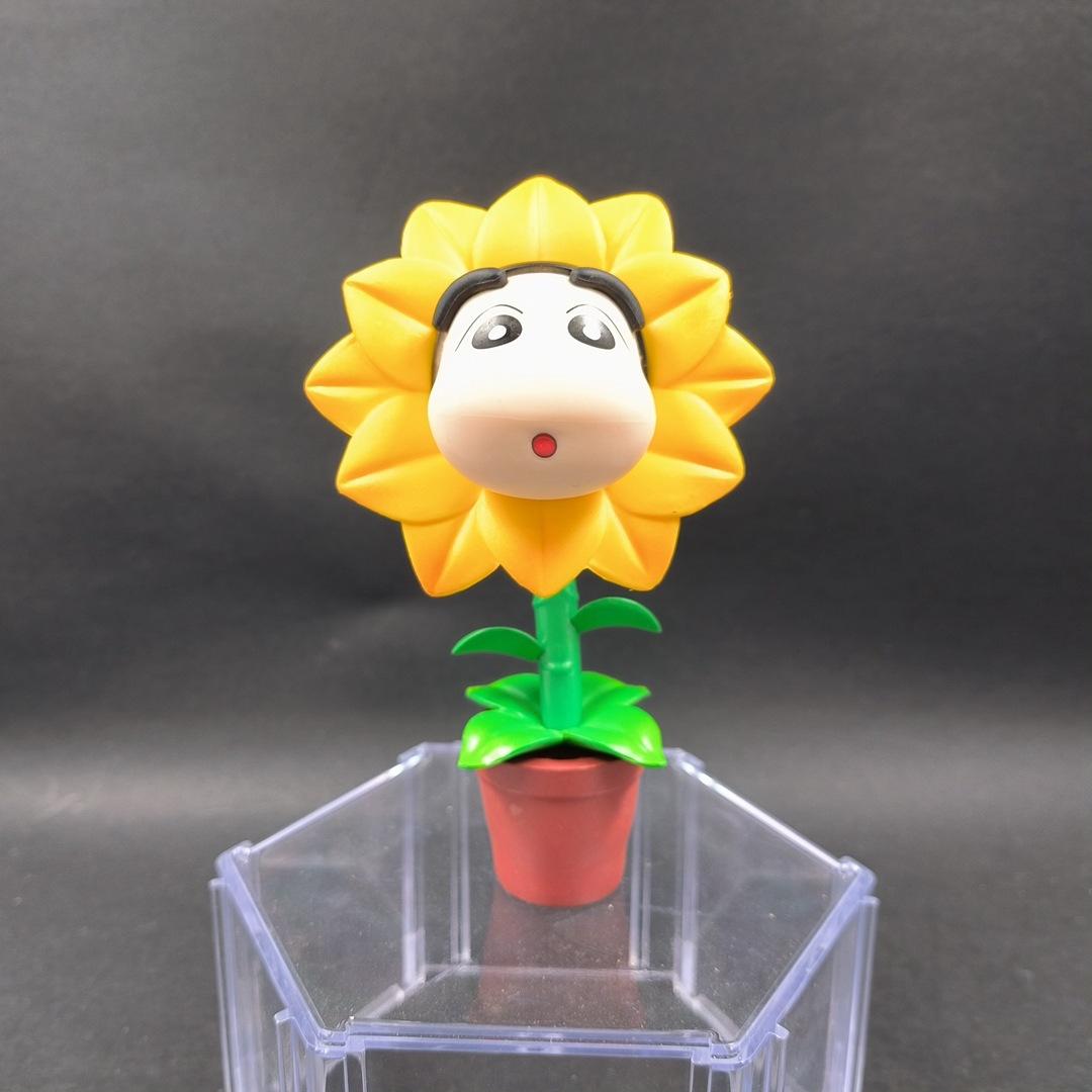 

New Anime Crayon Shin-chan Sunflower Action Figures Q Version PVC Creative Model Kawaii Decor Kids Toy Small Gift