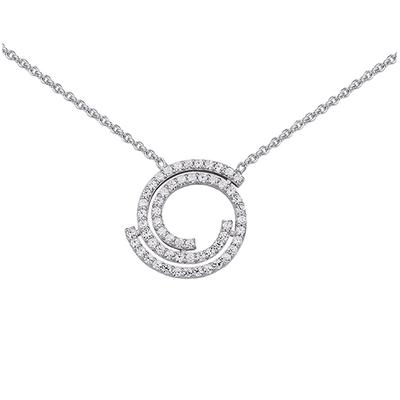 [P2232] - Silver Necklace 'Sissi' White Silver (rhodium Plated)
