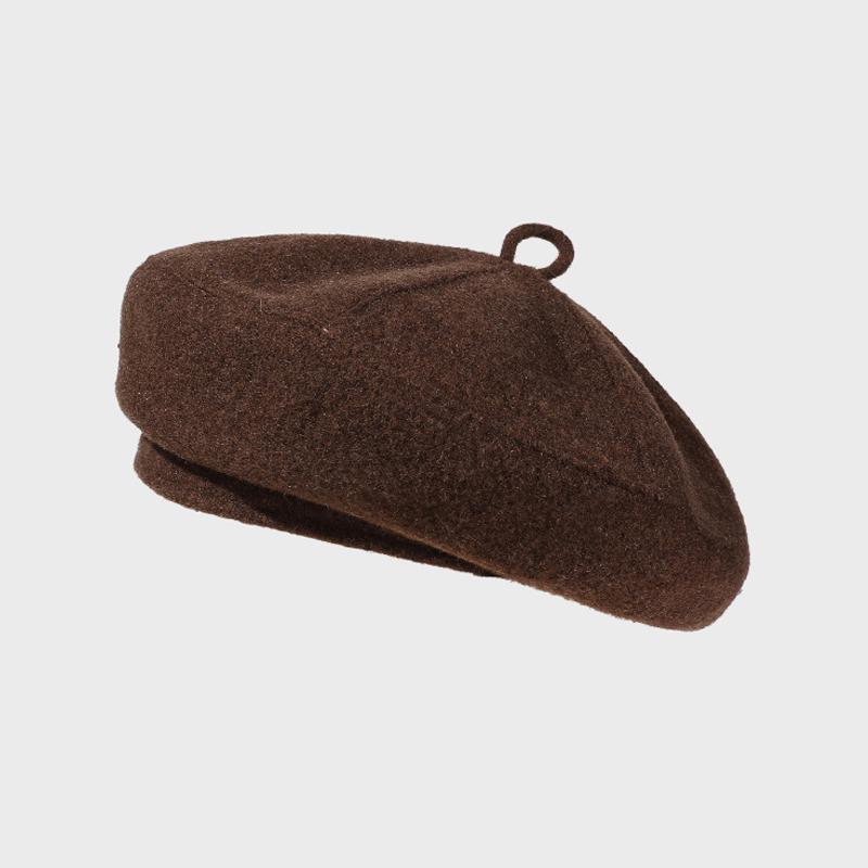 

Шерстяной берет Женская осенне-зимняя шляпа художника кофейный