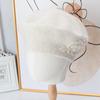Handmade Beaded Flower Beret Women's Autumn and Winter Rabbit Cashmere Double-layer Knitted Hat Fashionable and Elegant Warm Temperament Thread Hat