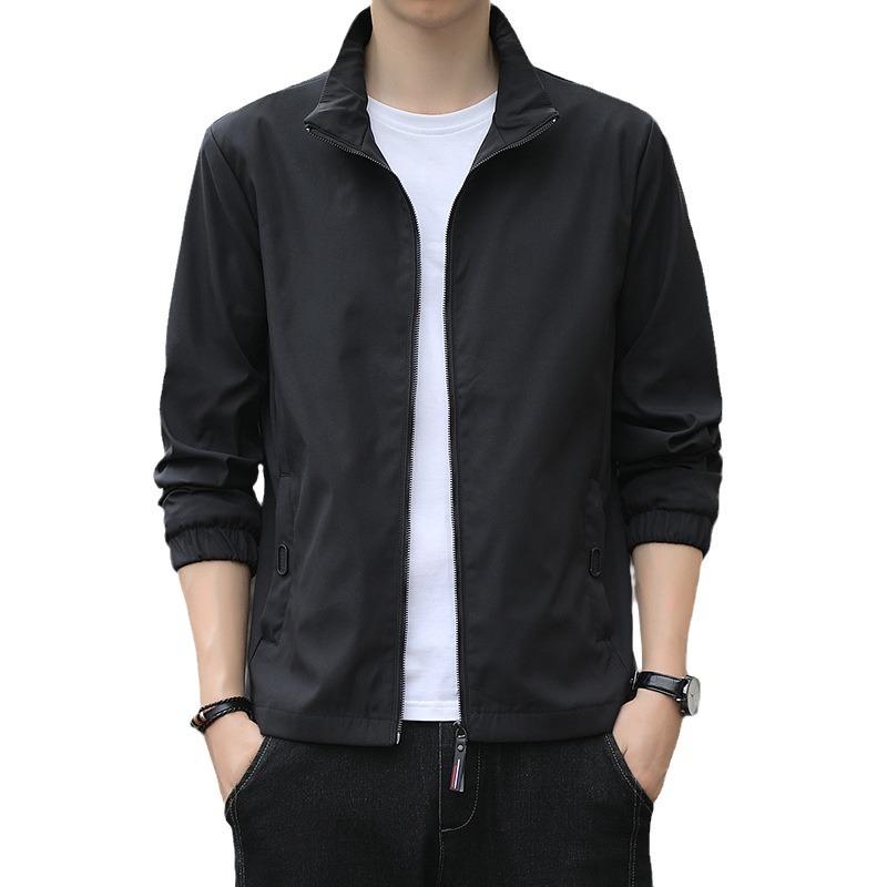 2024 Men's Korean Style Plus Size Casual Stand-Up Collar Jacket for Spring/Autumn