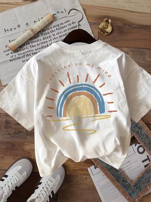 Sunshine On My Mind T-Shirt Lustig Retro Sonne Grafik Mode Harajuku Ästhetik Vintage Kurzarm Sommer T-Shirts Herren und F