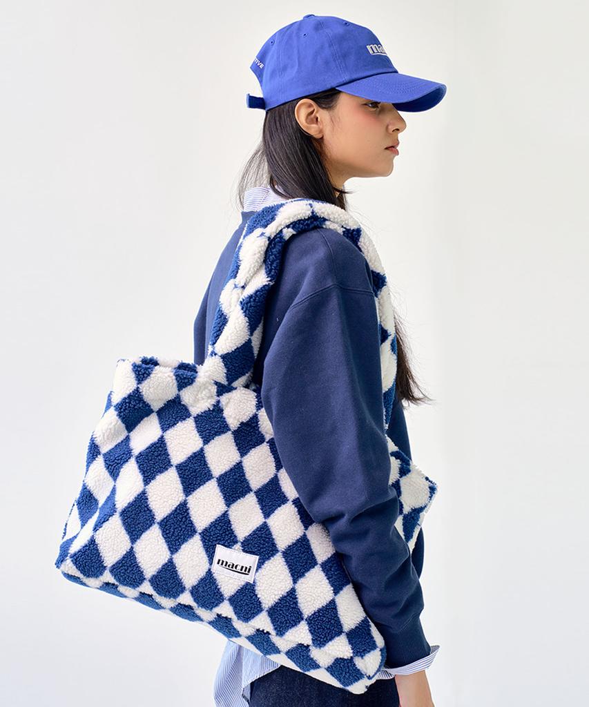 Macni Harley Quinn Checker Shoulder Bag_Navy