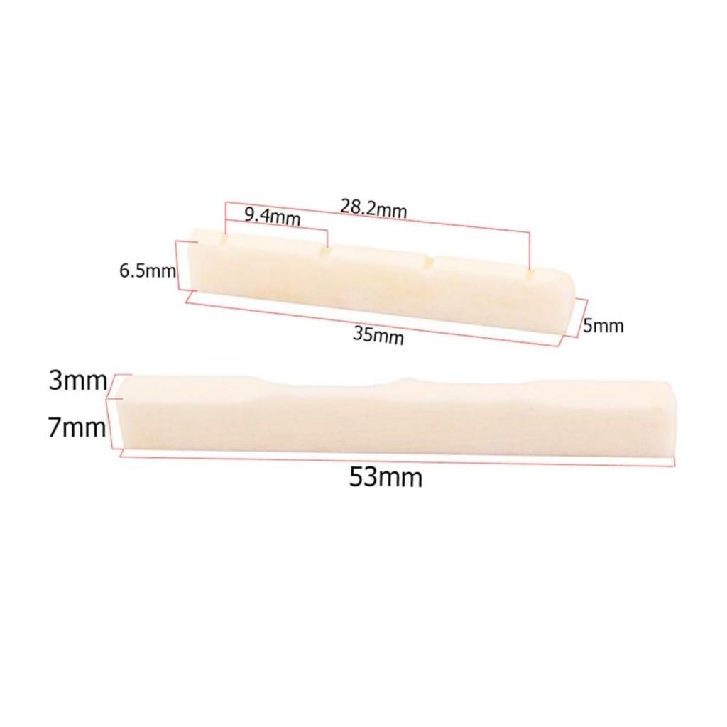 Miwayer Ukulele Guitar Bone Accessories Nut Accessory Slotted Nut & Bridge Saddle Set Perfect for 4-String Ukulele