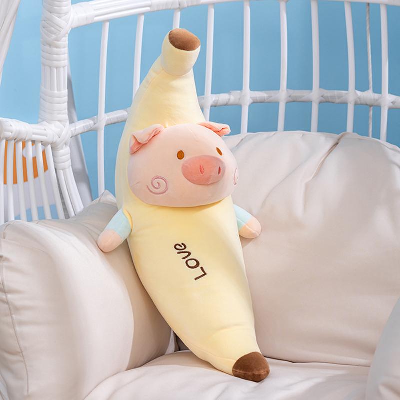 50cm Bananen-Schwein-Kissen Weiche Plüschtiere Sofa Bett Lendenkissen Für Heimdekoration Stofftiere Tier Liebe Schwein Bananen-Kissen