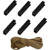 Wooden Clothes P, 100pcs 1.3Inch (3.5cm) Black Small Wooden Chip Clips with 33 Feet Jute Twine for Bag Clips Clothespin Bag Clothes Pin Heavy Duty