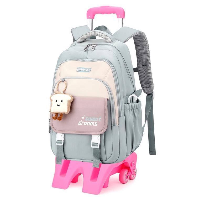 Kids' Waterproof Stair-Climbing Rolling School Backpack
