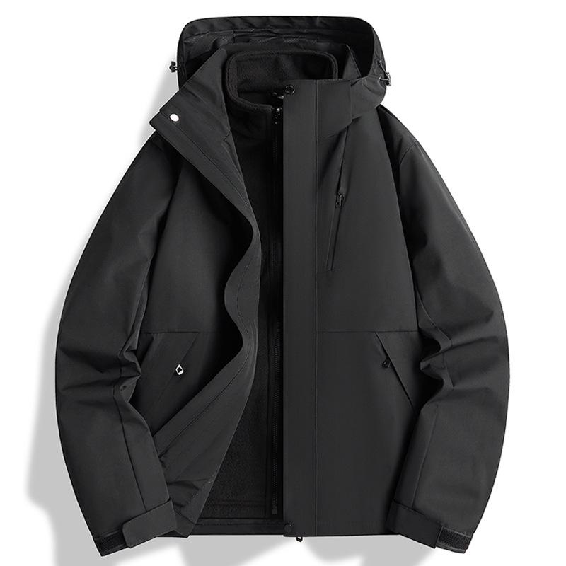 

Унисекс 2024 Ветрозащитная Водонепроницаемая Зимняя Куртка-Альпинист 3-в-1 с Капюшоном 5XL