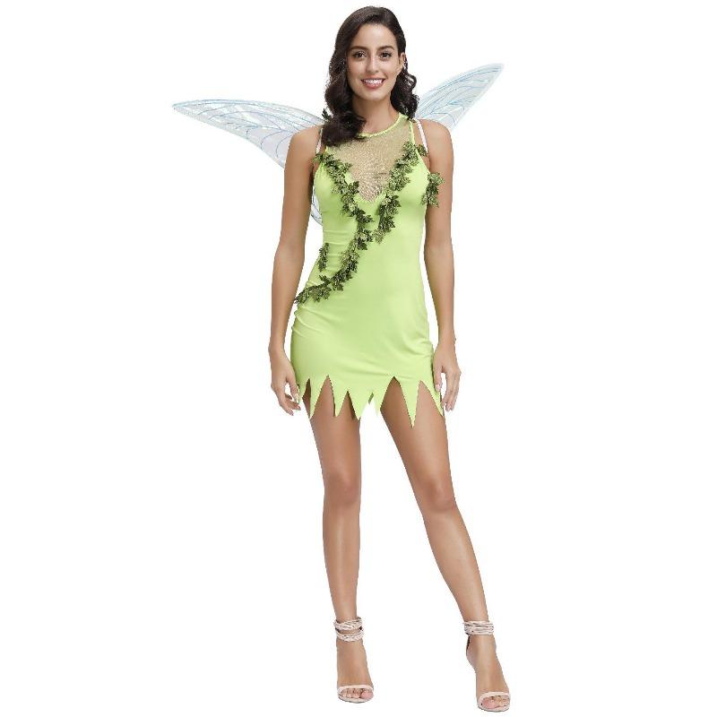 

alloween green forest butterfly fairy angel costume cospay play elf uniform XL