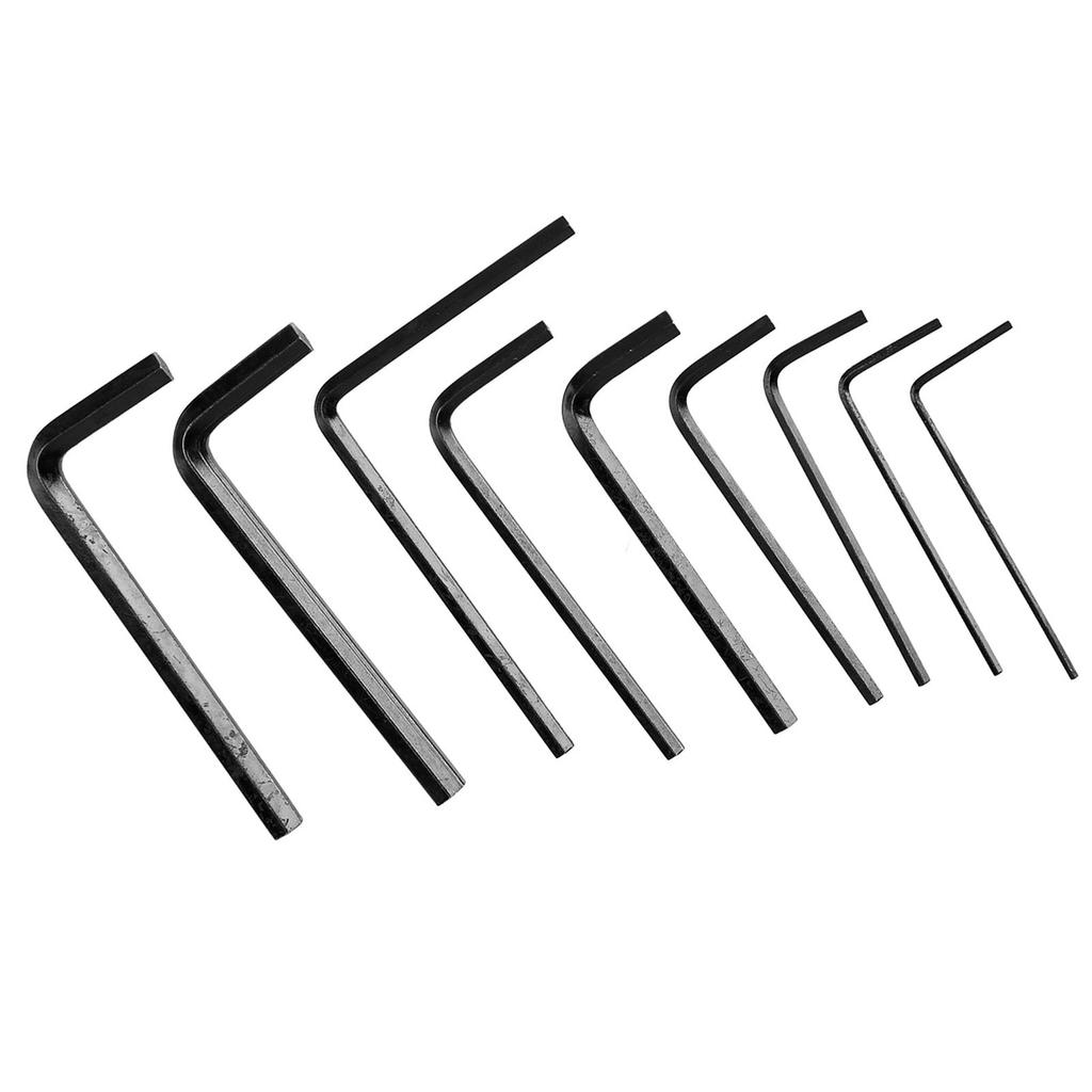 9Pcs Guitar Hex Wrench Metal Hex Key Flat End Instrument Accessory for Repair Maintenance