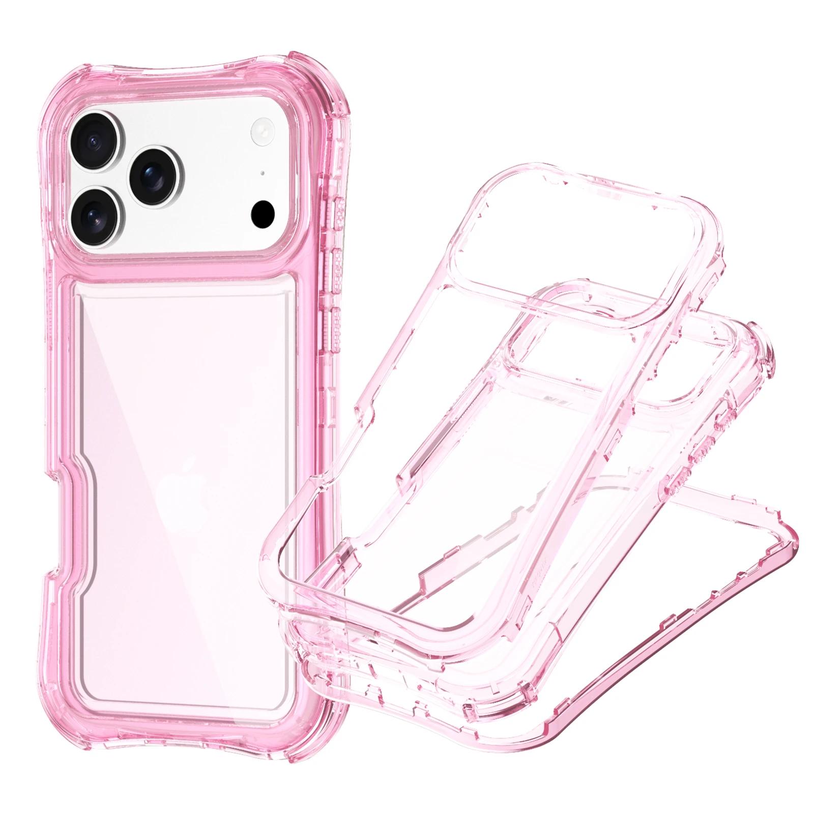 

Armor 2IN1 Military Grade PC+TPU Clear Phone Case For IPhone 17 Pro Max Air 16 15 14 13 12 Plus Shockproof Buffer Protect Cover iPhone 15