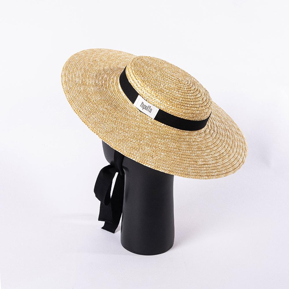 My Extreme Outdoor Activities Women's Uspop New Spring And Summer Fashion Casual Ribbon Wide Brim Straw Flat Hat Lace-Up Beach Hat Cm