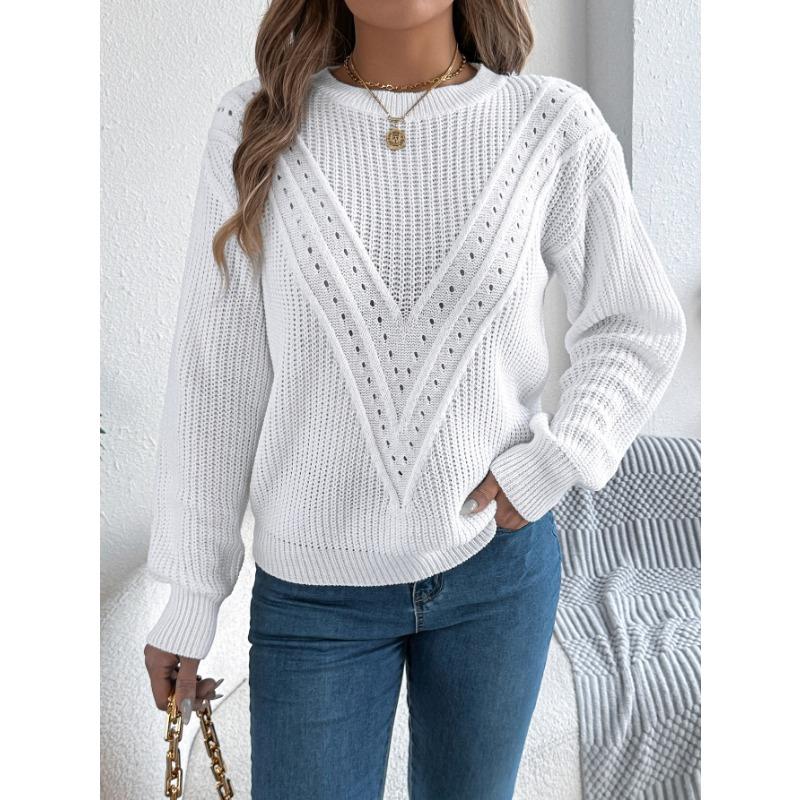 Women S Casual Solid V Neck Lantern Sleeve Pullover Sweater