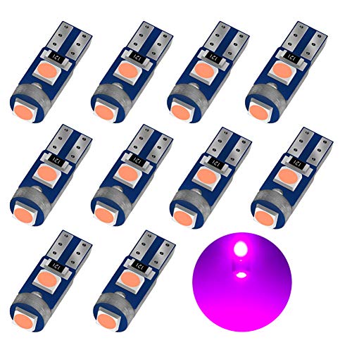 T5 LED Purple Meter Bulb/Panel Bulb/Air Conditioner Bulb Diffused 3030SMD 3-Piece High Brightness 12V Car Motorcycle LED Bulb Dashboard Meter Ins