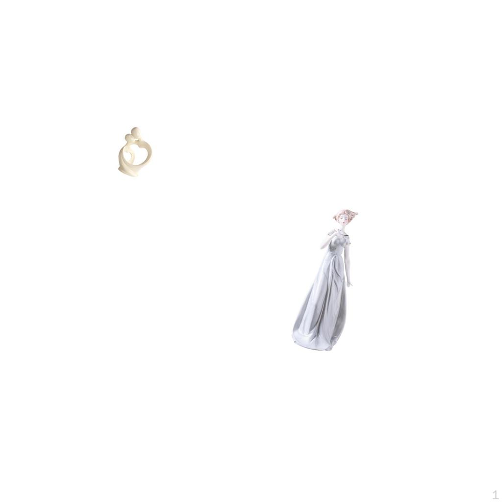 Artistic Resin Couple Sculpture And Porcelain Lady Statue Collection for Home Desk Cabinet Shelf