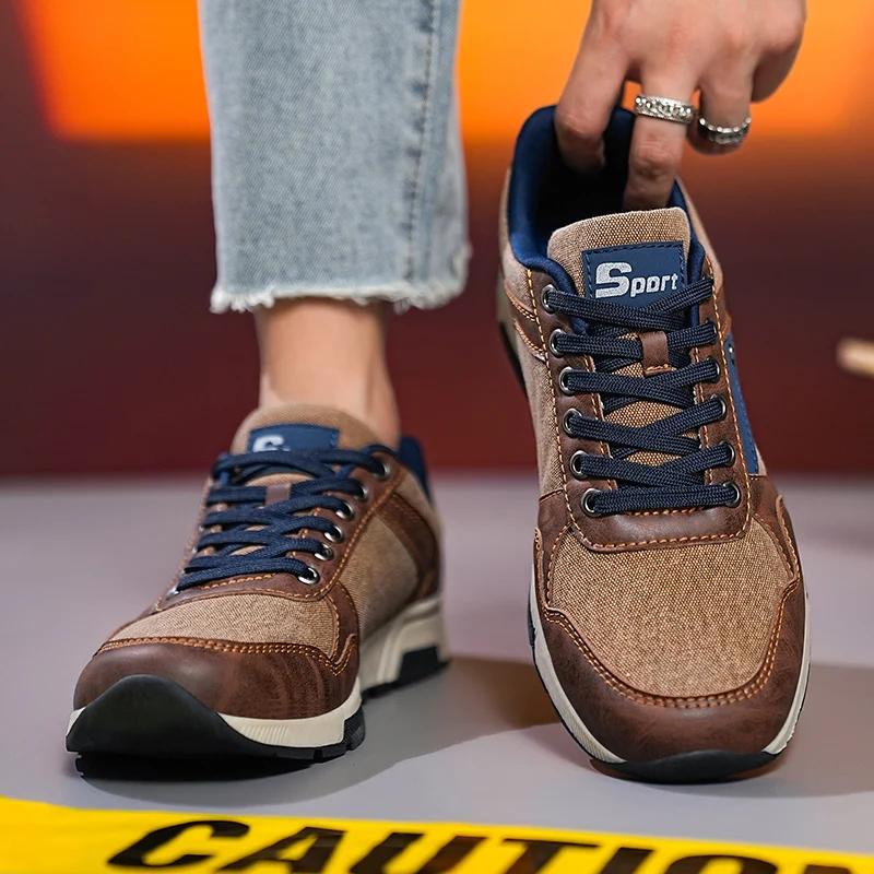 New Men Leather Casual Shoes Outdoor Comfortable High Quality Fashion Soft Homme Classic Ankle Non-slip Flats