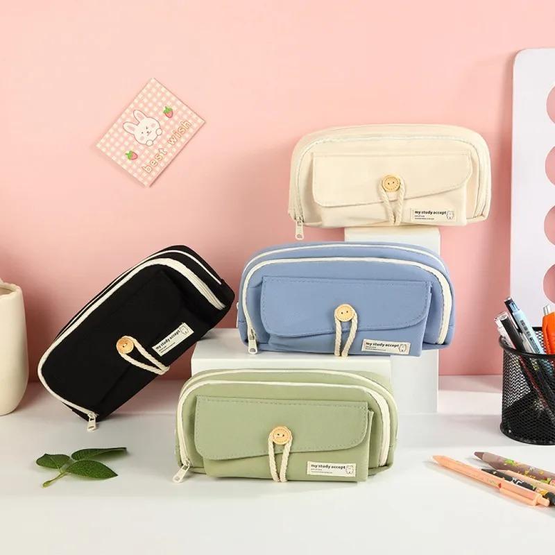 1 STÜCK Niedliches und praktisches Federmäppchen Große Kapazität Schreibwarentasche Studentenbedarf Reise-Make-up-Tasche