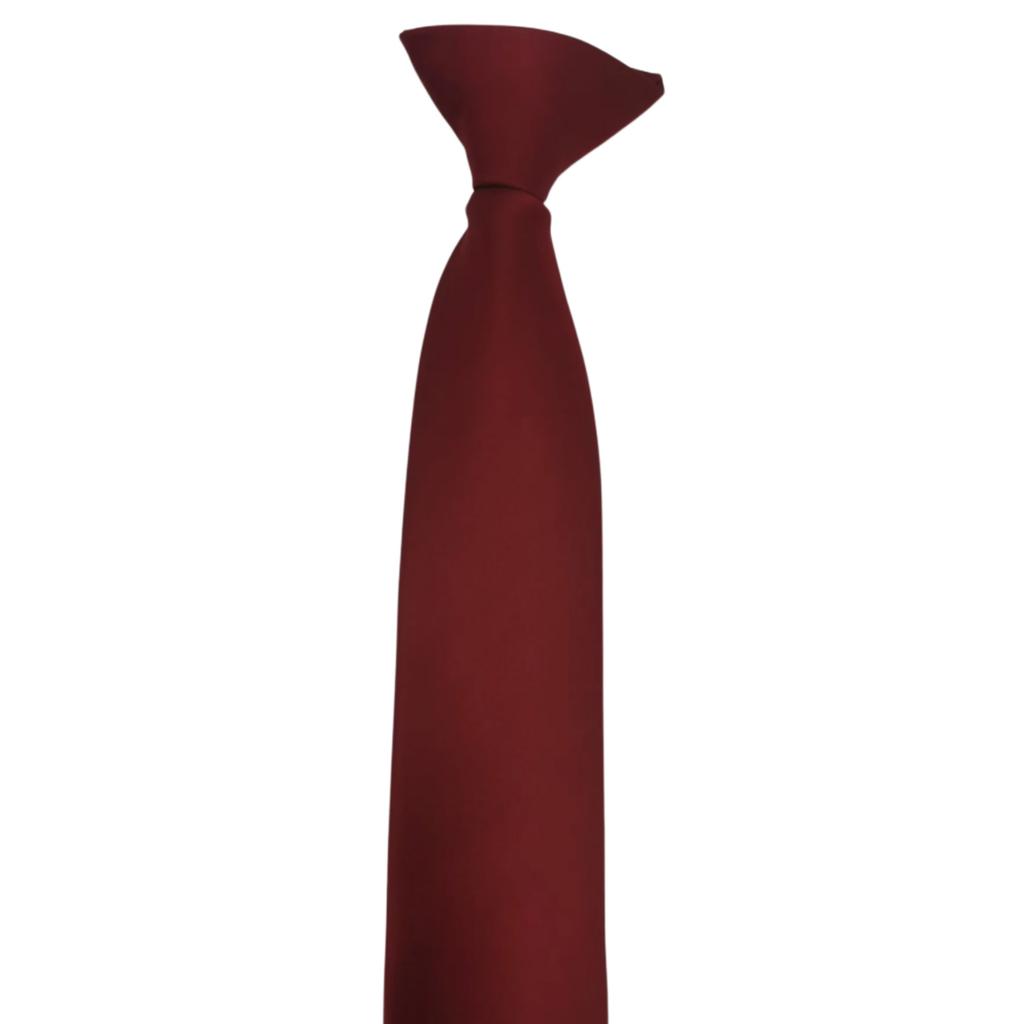 Mens Womens Solid Color Clip On Neck Tie for Uniform Pre Tied Adjustable Necktie for Business Meetings and Formal Event