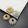 14K Gold Long-Lasting 17mm Full Diamond Zirconia Flower Cap for DIY Jewelry Accessories