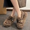 Fashion Women's Thick Flat Shoes Winter New Round Head Deep Mouth Suede Butterfly Knot Anti-slip Wear-resistant Cotton Shoes