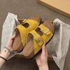 Muffin platform slippers women's summer wear ins tide 2025 new retro with skirt height-increasing Birkencool slippers