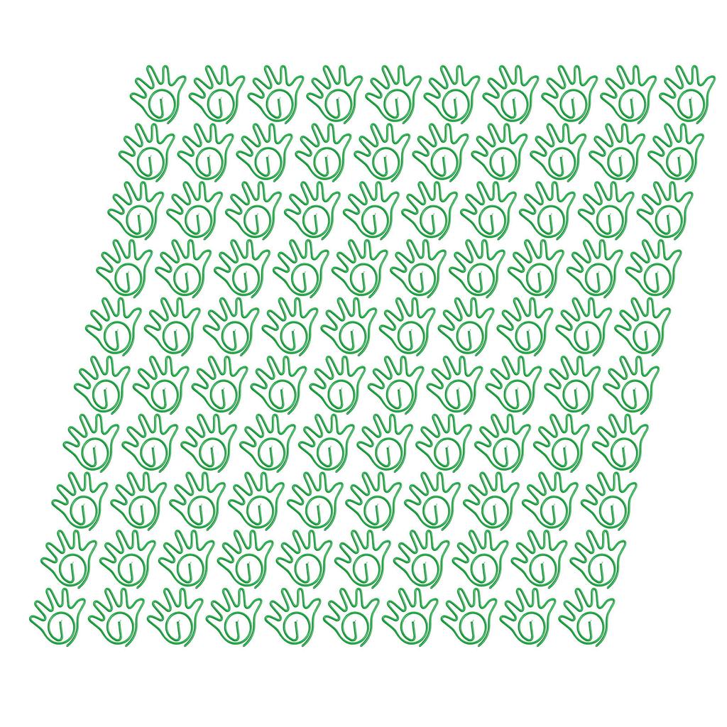 100pcs Paper Clips Innovative Cute Small Palm Shape Reusable Metal Paperclips for School Home