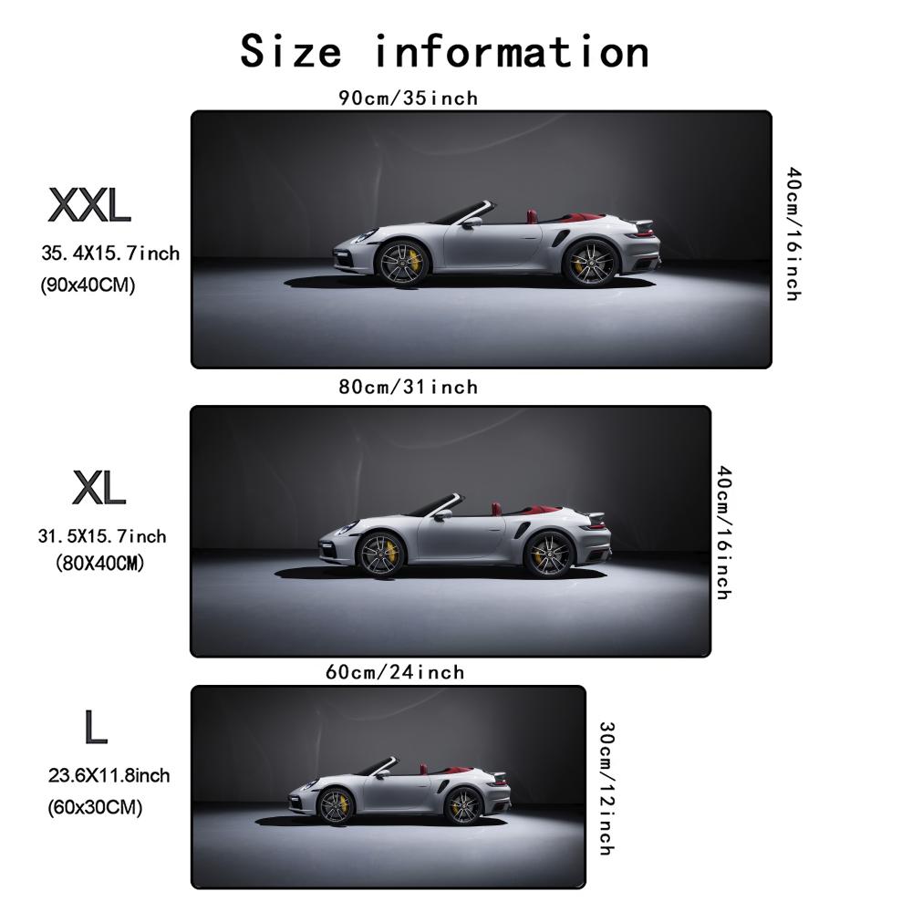 Sports Car Landscape Mouse Pad XL Computer Accessories Office Game Table Mats XXL Antislip Gaming Keyboard Mousepads Desk Pads